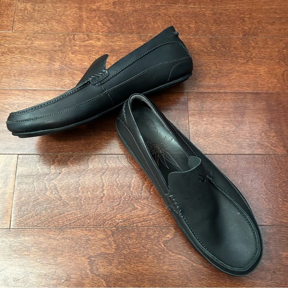 OluKai Other - OluKai “Kulana” Black Leather Slip-On Loafers, Size 13